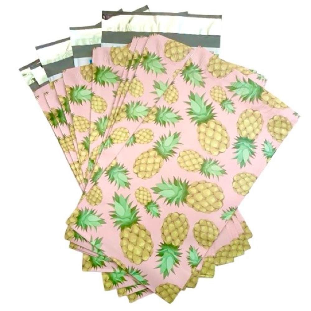 50 6x9 pineapple with pink background Poly Mailers envelopes